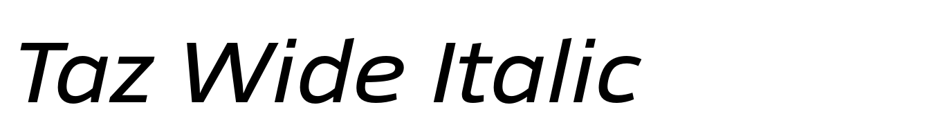Taz Wide Italic
